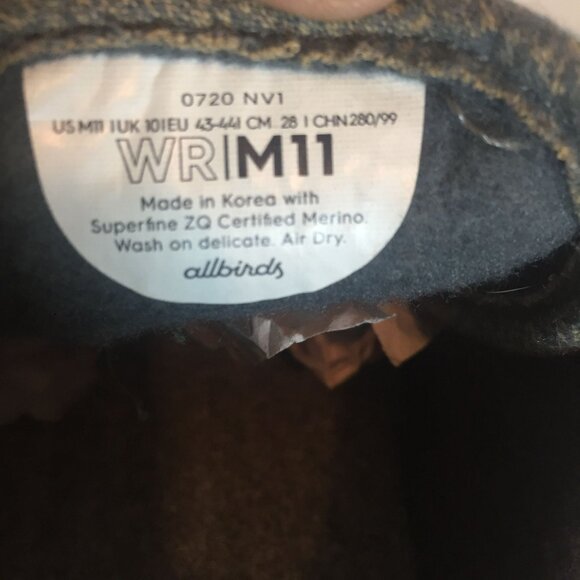 Allbirds Wool Runner Sneakers Dark Gray Mens 11 - Picture 4 of 9